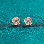Heart-Petal Flower Stud Earrings