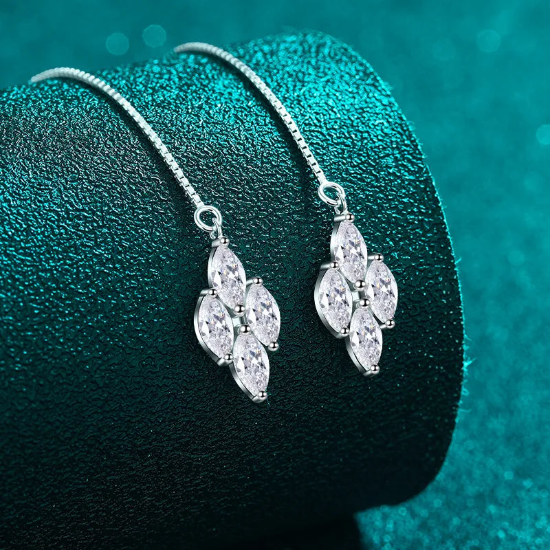 Marquise Cluster Threader Earrings